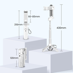 Phone Selfie Tripod Small With Romote - 3 In 1 Cell Phone Tripod Stick 4 Sections Extenable Foldable Pocket Size 2 Cold Shoe Mount 360 Degree Rotation 33ft Remote Control For Phone Smartphone