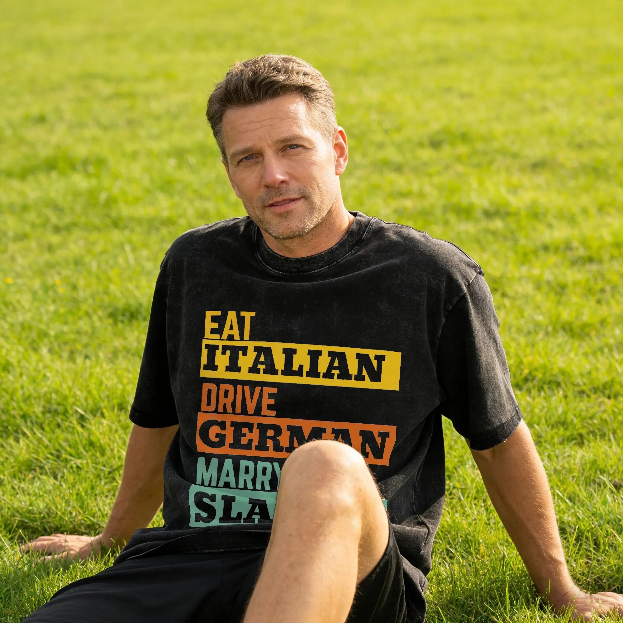 Eat Italian Drive German Marry Slavic Retro T-Shirt  Fashion T-Shirts Short Sleeve Y2K Funny Tshirt Summer O Neck Big Size Tees