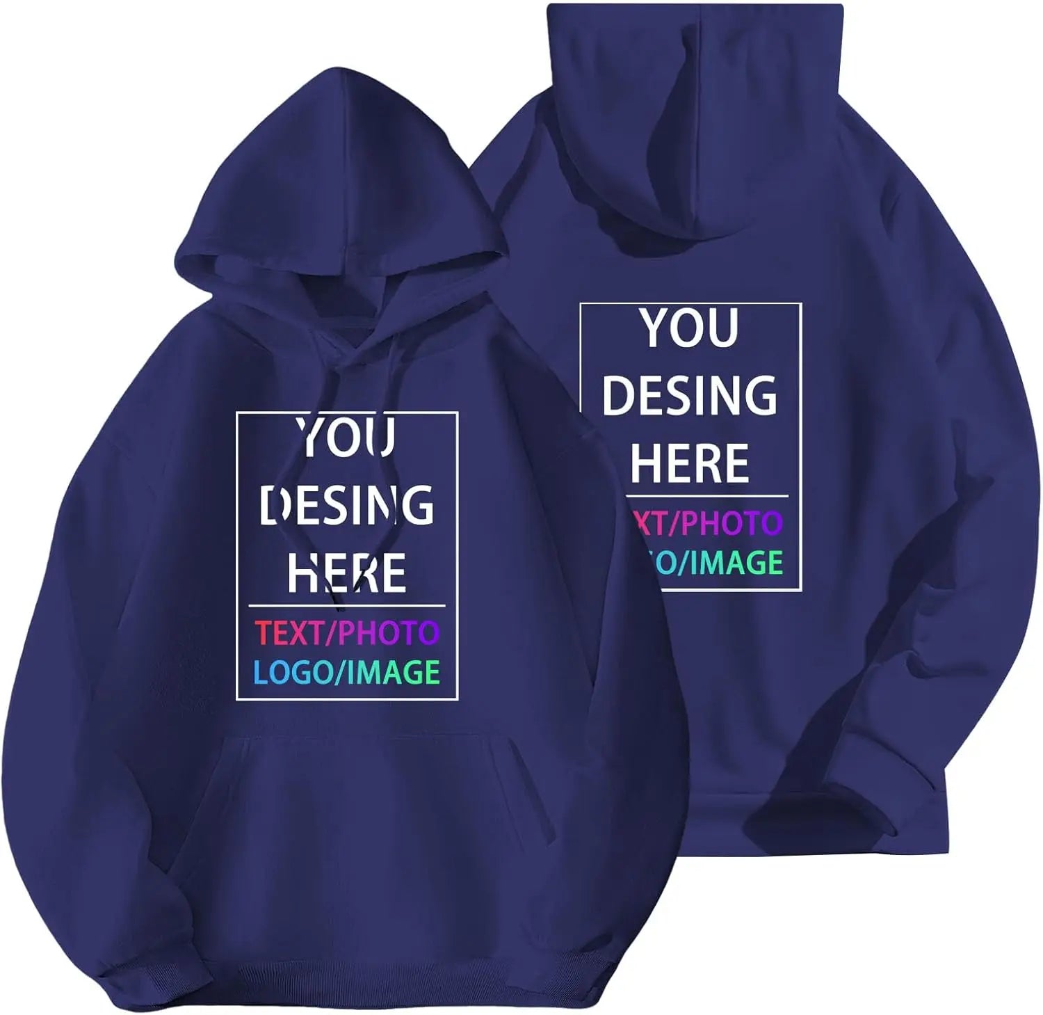 Custom Hoodie Custom Hoodies for Men and Women Design Your Own Customized Add Your Text Photo Hoodies Adjustable Drawstring Tops